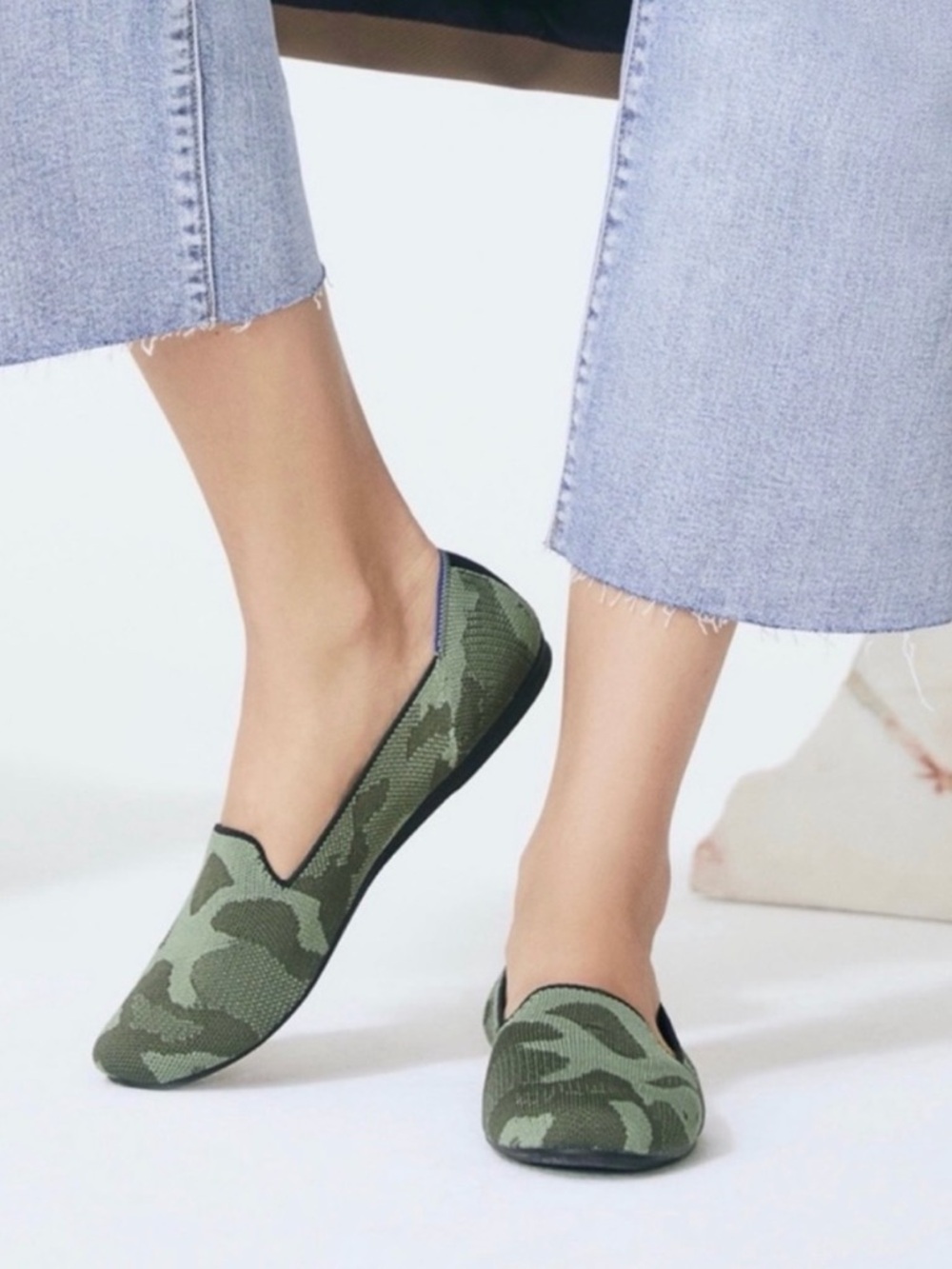 Rothy's loafer olive green Camouflage Slip-On Shoes flats knit washable Size 6.5 - Picture 10 of 10